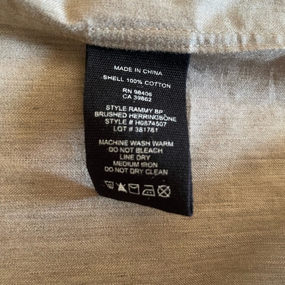 New Theory Mens Rammy Shirt Medium Light Camel H0874507 Button Down 100% Cotton - Picture 7 of 7